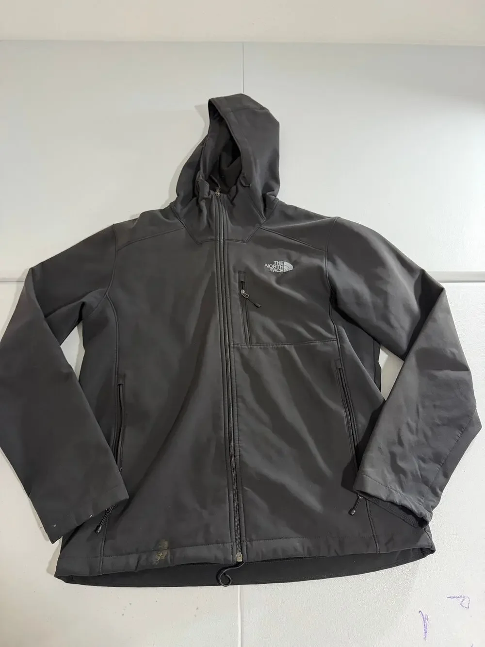 The North Face Apex Bionic Softshell Jacket Mens Medium Black Hooded Windwall